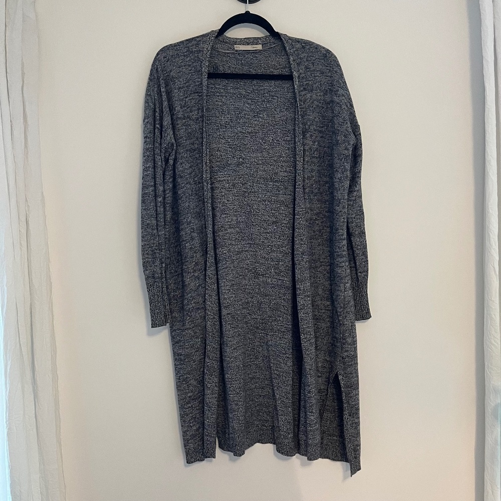Sfera Navy and cream heather long line cardigan M